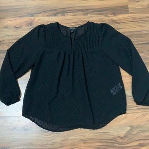 Banana Republic Black Long Sleeve XSP Sheer Top
